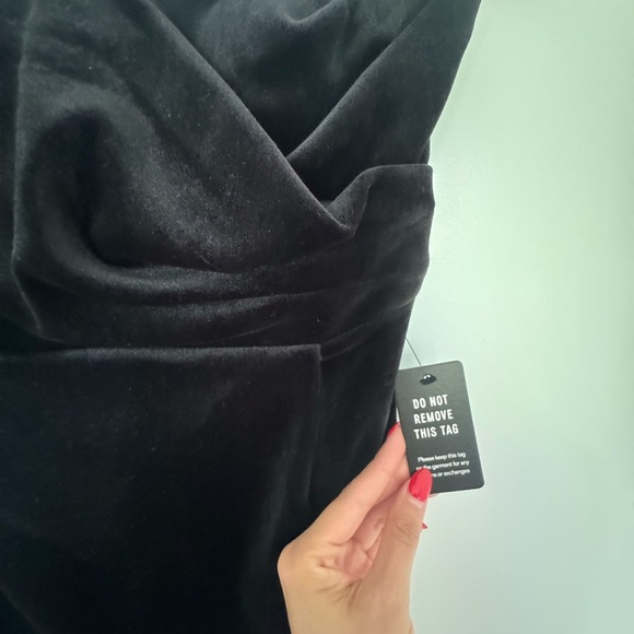 NWT Express Velvet Sweetheart Neckline Strapless Midi Sheath Dress - Picture 5 of 5